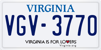 VA license plate VGV3770