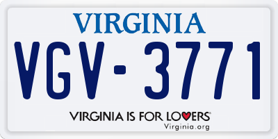 VA license plate VGV3771