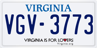 VA license plate VGV3773