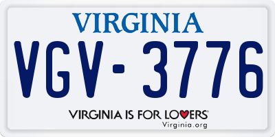 VA license plate VGV3776