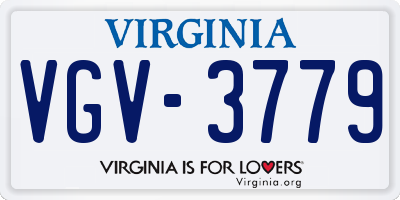 VA license plate VGV3779