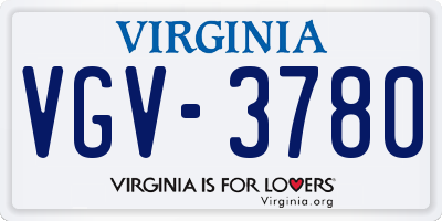 VA license plate VGV3780