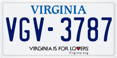 VA license plate VGV3787