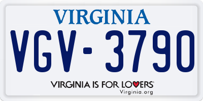 VA license plate VGV3790