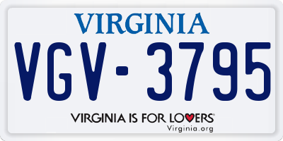 VA license plate VGV3795