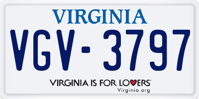VA license plate VGV3797