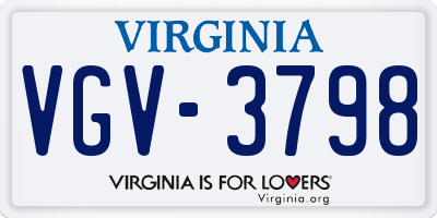 VA license plate VGV3798