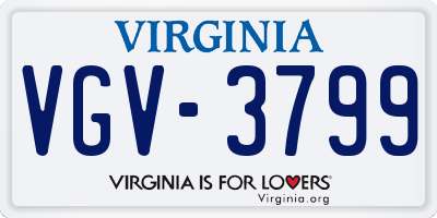 VA license plate VGV3799