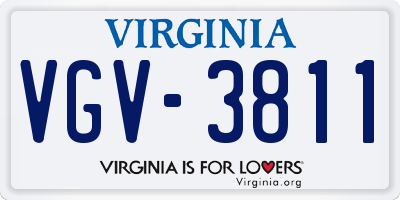 VA license plate VGV3811