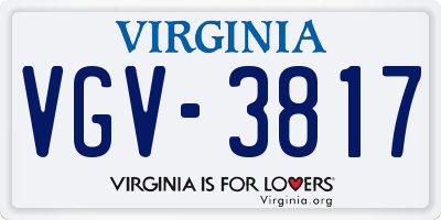 VA license plate VGV3817