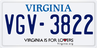 VA license plate VGV3822