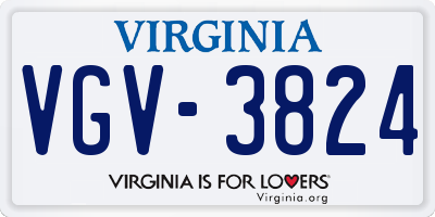 VA license plate VGV3824