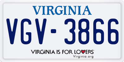 VA license plate VGV3866