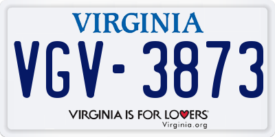 VA license plate VGV3873