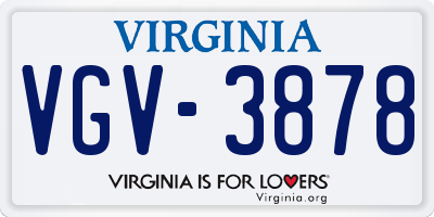 VA license plate VGV3878