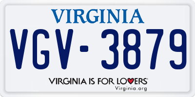 VA license plate VGV3879