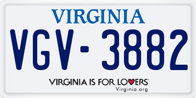VA license plate VGV3882