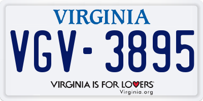 VA license plate VGV3895