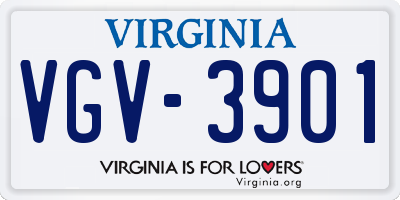 VA license plate VGV3901