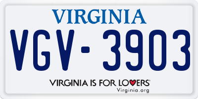 VA license plate VGV3903