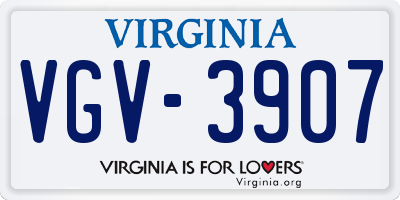 VA license plate VGV3907