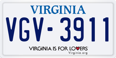 VA license plate VGV3911