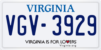 VA license plate VGV3929