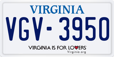 VA license plate VGV3950