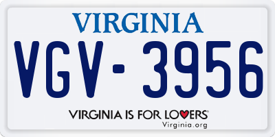 VA license plate VGV3956