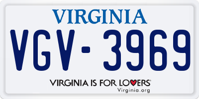 VA license plate VGV3969