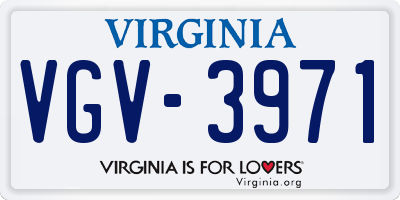 VA license plate VGV3971