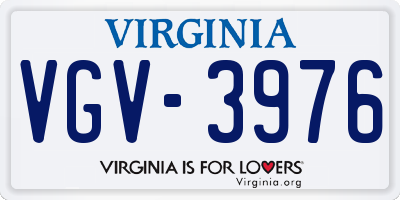 VA license plate VGV3976