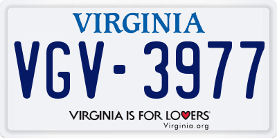 VA license plate VGV3977