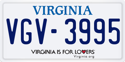 VA license plate VGV3995