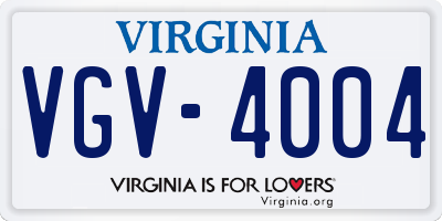 VA license plate VGV4004