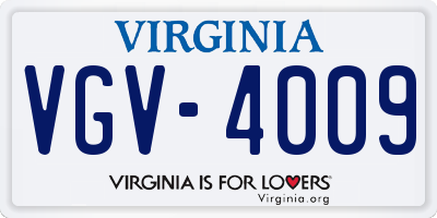 VA license plate VGV4009