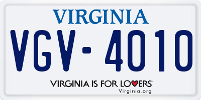 VA license plate VGV4010