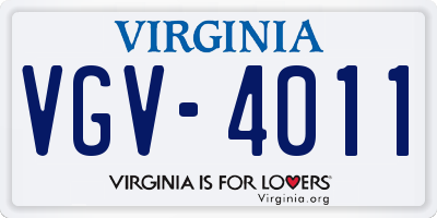 VA license plate VGV4011