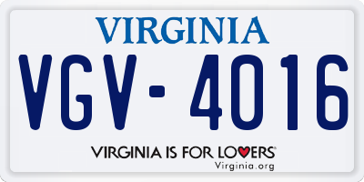 VA license plate VGV4016