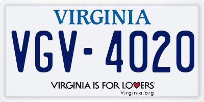 VA license plate VGV4020