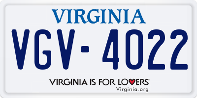 VA license plate VGV4022