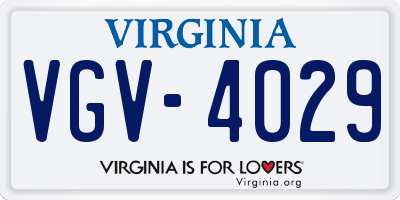 VA license plate VGV4029