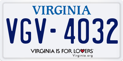 VA license plate VGV4032
