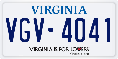 VA license plate VGV4041
