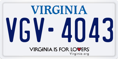 VA license plate VGV4043