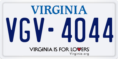 VA license plate VGV4044