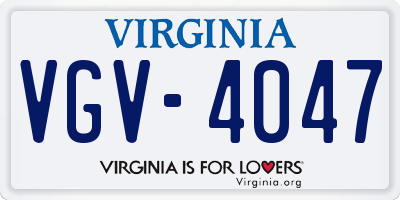 VA license plate VGV4047