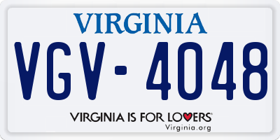VA license plate VGV4048