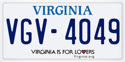 VA license plate VGV4049