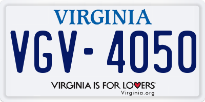 VA license plate VGV4050